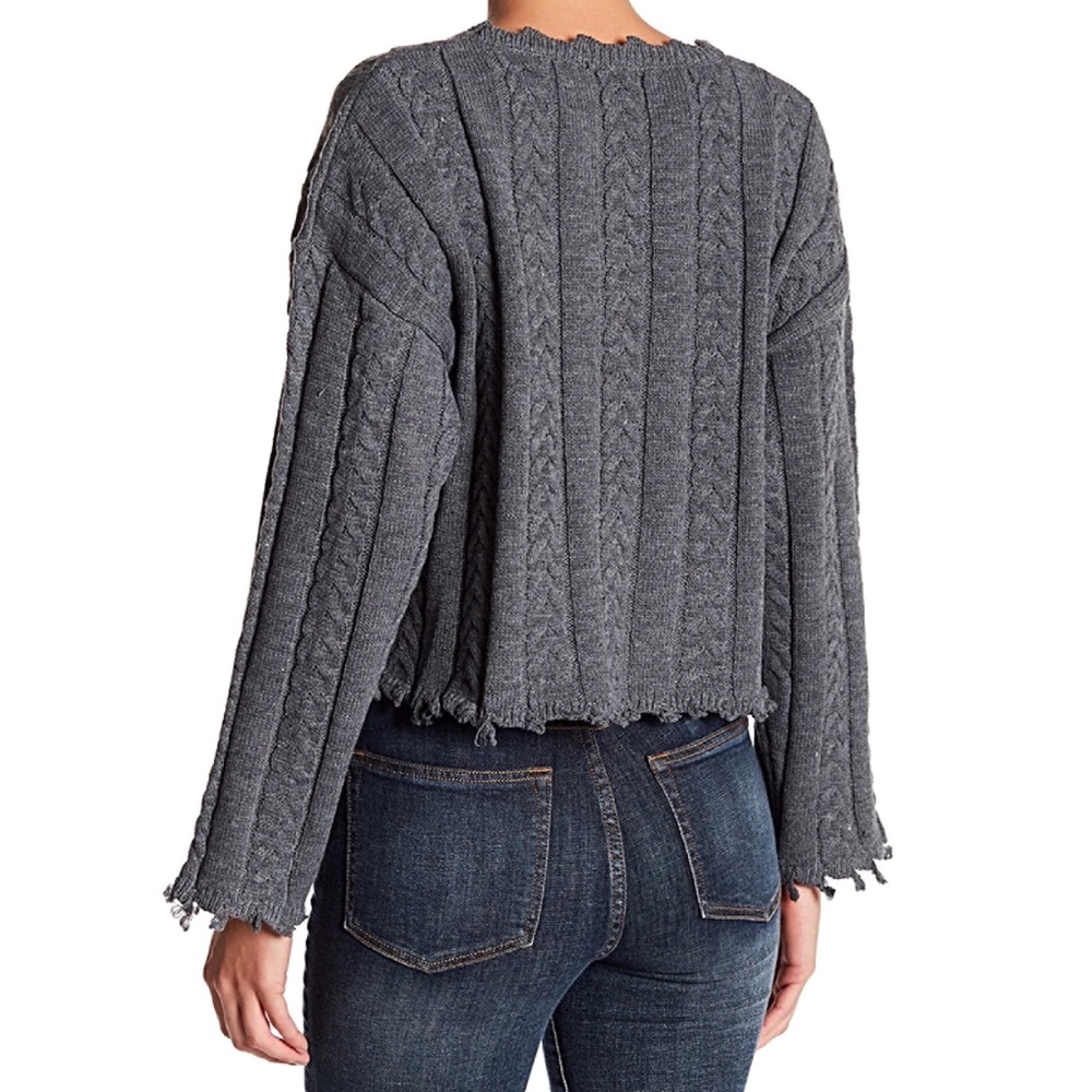 ⭐️Very J Fringe Trim Cropped Sweater - Picture 4 of 5